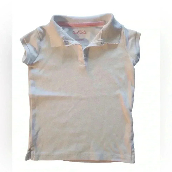 Nautica White Polo Girls Short Sleeves Special Occasion Play T-Shirt SZ 4T - Picture 1 of 4